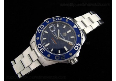 Aquaracer 500M Calibre 5 SS Blue Dial on Steel Bracelet A2824