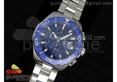 Aquaracer 300M Chronograph SS Blue Dial on SS Bracelet JAP Quartz