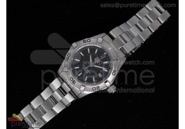 Aquaracer Ladies SS Black Dial Stick Markers SS Bezel on Bracelet Swiss Quartz