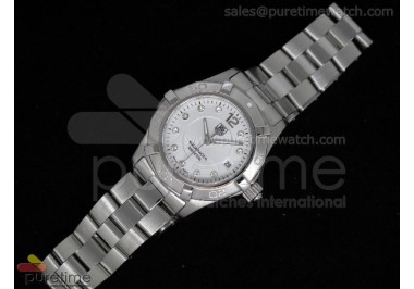 Aquaracer Ladies SS White Dial SS Bezel on Bracelet Swiss Quartz