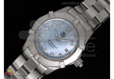 Aquaracer Ladies SS Blue MOP Dial on Bracelet Swiss Quartz