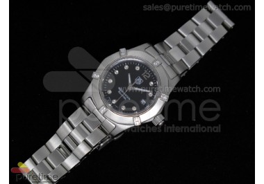 Aquaracer Ladies SS Black Dial on Bracelet Swiss Quartz