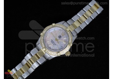 Aquaracer Ladies SS/YG Pink MOP Dial Diamond Bezel on SS/YG Bracelet Swiss Quartz