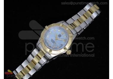 Aquaracer Ladies SS/YG Blue MOP Dial on SS/YG Bracelet Swiss Quartz