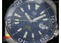 Aquaracer Calibre 5 Blue SS MKF 1:1 Best Edition Textured Dial Ceramic Bezel on SS Bracelet A2824