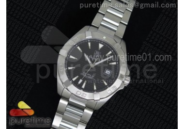 Aquaracer Calibre 5 SS Black Textured Dial on SS Bracelet Jap Quartz