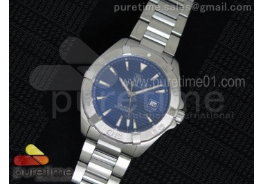 Aquaracer Calibre 5 SS Blue Textured Dial on SS Bracelet Jap Quartz