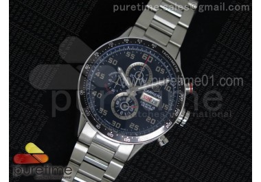 Carrera Calibre 16 Chrono SS Tachymeter Bezel Black Dial on SS Bracelet Jap Quartz