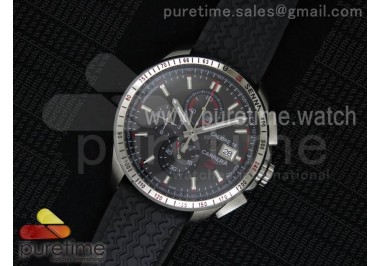 Carrera Calibre 16 Senna Edition SS Black Dial on Black Rubber Strap Jap Quartz