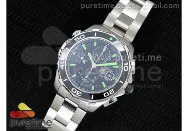 Aquaracer 500M Calibre 16 SS Chrono 1:1 Black Textured Dial on SS Bracelet A7750