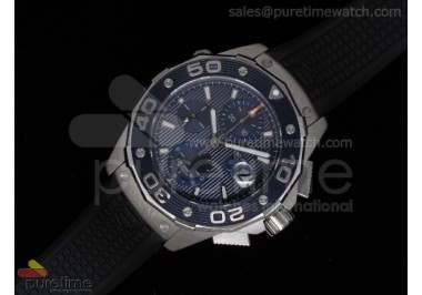 Aquaracer 500M Calibre 16 Chrono SS Blue Textured Dial on Black Rubber Strap A7750