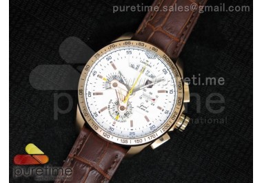 Carrera Calibre 36 RG White Dial on Brown Leather Strap Jap Quartz