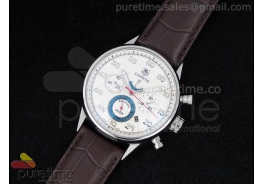 Carrera Calibre 360 SS White Dial on Brown Leather Strap A21J