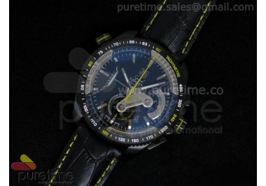 Grand Carrera Calibre 36 PVD Yellow 44mm Black Dial on Black Leather Strap Jap Quartz