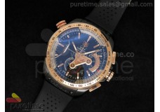 Grand Carrera Calibre 36 PVD/RG 44mm Black Dial on Black Rubber Strap Jap Quartz