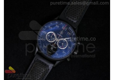 Carrera Calibre 36 Flyback PVD Black Dial on Black Leather Strap JAP Quartz