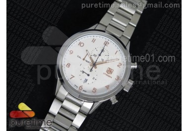 Carrera Calibre 1887 Chrono SS White Dial on SS Bracelet Jap Quartz