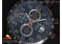 Carrera Calibre 1887 Chrono PVD Tachymeter Bezel Black Dial on Black Leather Strap Jap Quartz