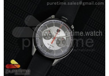 Carrera 1887 Chrono V6F 1:1 Best Edition Gray/Silver Dial on Black Leather Strap CAL1887