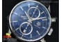 Carrera CAL1887 Chronograph SS V6F 1:1 Best Edition Blue Dial on Black Leather Strap CAL1887