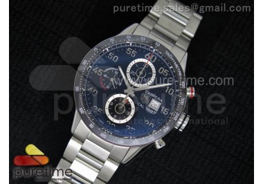 Carrera Calibre 1887 SS V6F 1:1 Best Edition Ceramic Bezel Black Dial on SS Bracelet CAL1887