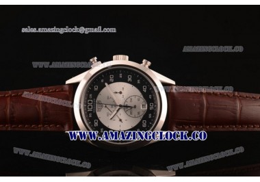 Mikrograph SS Sliver/Black Dial on Brown Leather Strap - AST16