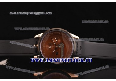 Mikrogirder 2000 Chrono RG PVD Bezel Brown Dial on Black Rubber Strap - OS20 Quartz