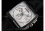 Monaco LS Calibre 12 Quartz PVD White on Black Leather Strap